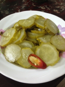 Sliced cucumber